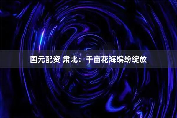 国元配资 肃北：千亩花海缤纷绽放
