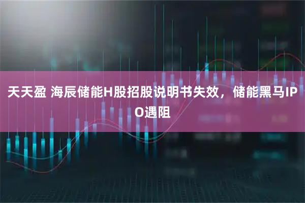 天天盈 海辰储能H股招股说明书失效，储能黑马IPO遇阻