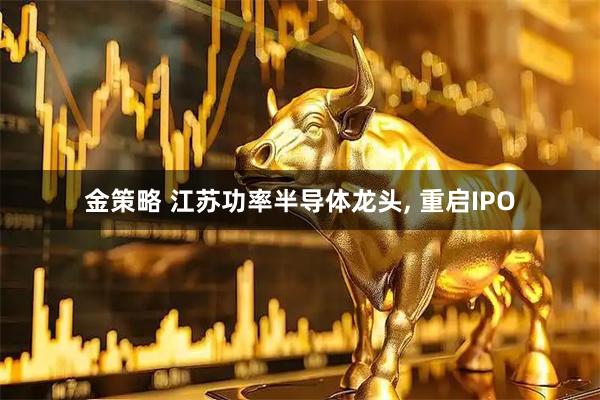 金策略 江苏功率半导体龙头, 重启IPO